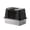 Black, variant on Fully Enclosed Cat Litter Box, Hooded Cat Litter Pan with Flip Entry Door, 50 x 35 x 35cm Overall Size, Stainless Steel Base 50 x 35 x 10cm