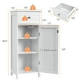 thumbnail image 2 of Resenkos Wooden Storage Free-Standing Floor Cabinet with Drawer and Shelf-White, Bathroom Cabinets for Entryway Storage, Home Office Furniture, 2 of 9
