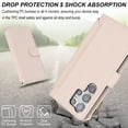 thumbnail image 6 of ELEHOLD for Samsung Galaxy S22 Ultra PU Leather Wallet Case, with Card Holder Strap Shoulder Lanyard for Women Men, Durable Zipper Kickstand Cover for Samsung Galaxy S22 Ultra,White, 6 of 10