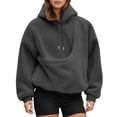 thumbnail image 5 of FUZHIQ Women's Fuzzy Pet Pouch Hoodie Cat Dog Carrier Sweatshirt Round Zipper Opening Kangaroo Pocket Plush Hooded Pullover for Small Pets, 5 of 6