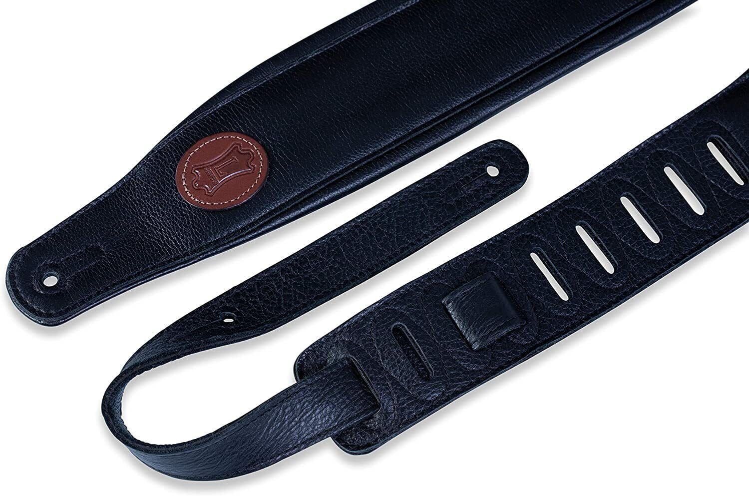 Levy's Signature Legacy Series MSS2 Leather 3" Guitar Strap - Black