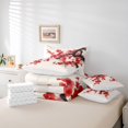 thumbnail image 6 of jejeloiu Plum Blossom 7-Piece Bedding Comforter Set,Rustic Flowers King Bedding Sets,Red Floral Bed Sheets For Men Women,Breathable Home Decor Reversible, 6 of 8
