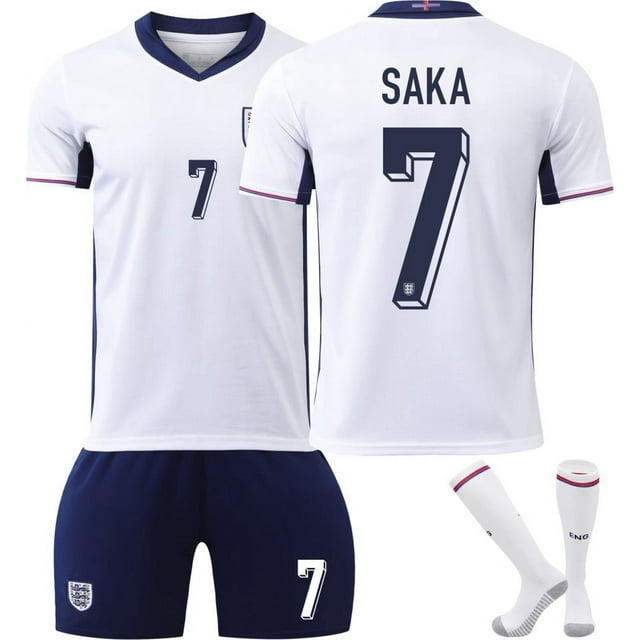 European Cup Final 2024 England Bukayo Saka Jersey Set with Socks #7 18