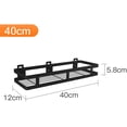 thumbnail image 3 of Estante de ducha Sin taladrar 1 nivel Negro Carrito de ducha Estante de cocina Estante de especias Estante de pared de acero inoxidable sin clavos Estante flotante para cocina Baño 20-50 cm de ancho, Adepaton  LL-2471-5, 3 of 8