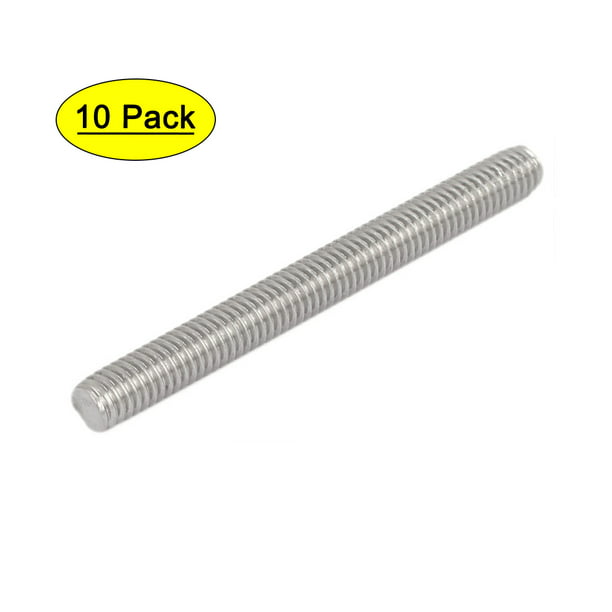 Uxcell M6x60mm 304 Stainless Steel Fully Threaded Rod Bar Studs Hardware  (10-pack) - Walmart.com