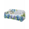 thumbnail image 2 of Blue Hydrangea Floral Couch Cover, Spring Butterfly Watercolor Flower Oversized Sofa Cover Blanket for 3 Cushion Couch, Sectional Sofa Slipcover Furniture Protector for Living Room Bedroom 71''x150'', 2 of 9