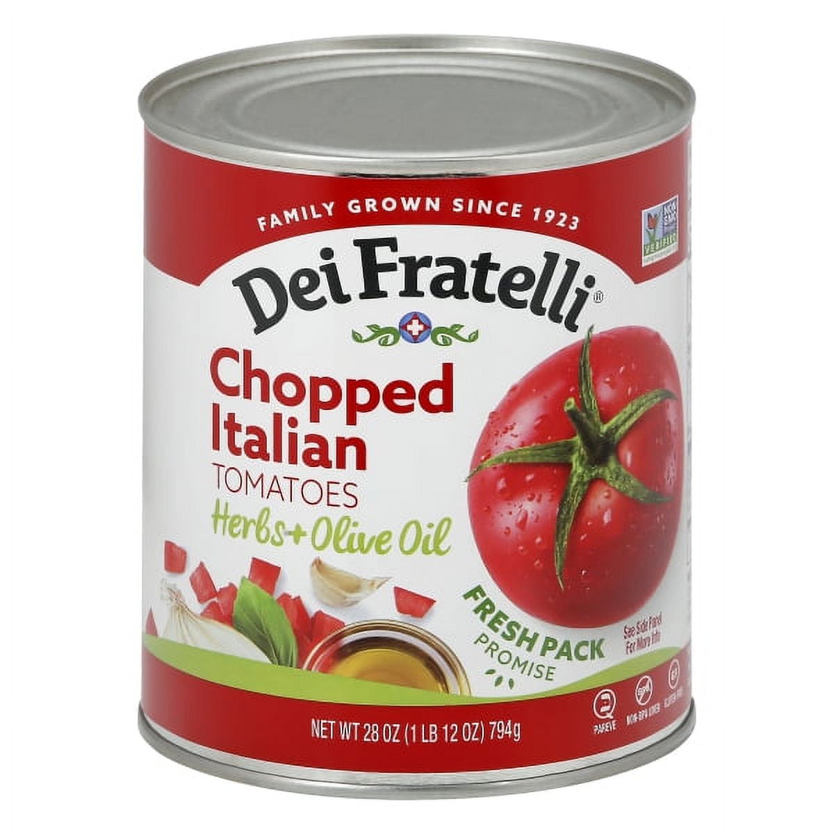 (2 pack) Hirzel Canning  & Farms Dei Fratelli  Tomatoes, Herbs & Olive Oil, 28 oz