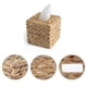 thumbnail image 4 of Cubierta de caja de pañuelos Water Hyacinth | Cesta de soporte de pañuelos extraíble estilo paja tejida | Se adapta a 4.5"x4.5"x5" | Almacenamiento de servilletas de mesa duradero y ecológico |, 4 of 5