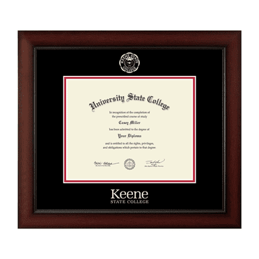 Framerly - Keene State Diploma Frame with Black and Red Mat