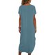 thumbnail image 5 of Vestido de Verano Casual de Mujer, Mezcla de Lino Cuello Redondo sin Mangas Botón Cambio Delantero, 5 of 9