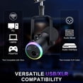 thumbnail image 2 of ONIKUMA Gaming Microphone, USB/XLR Dynamic Microphone Kit with RGB, Boom Arm, One-Touch Mute, Headphone Monitor, Gain Control, for Streaming, Podcast, PC, PS4, PS5, 2 of 7