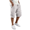 thumbnail image 1 of FhsagQ Male Cargo Short Pants for Men with Slanted Front Pockets and Backless Design for Utility Workwear White Size XXXXL, 1 of 8