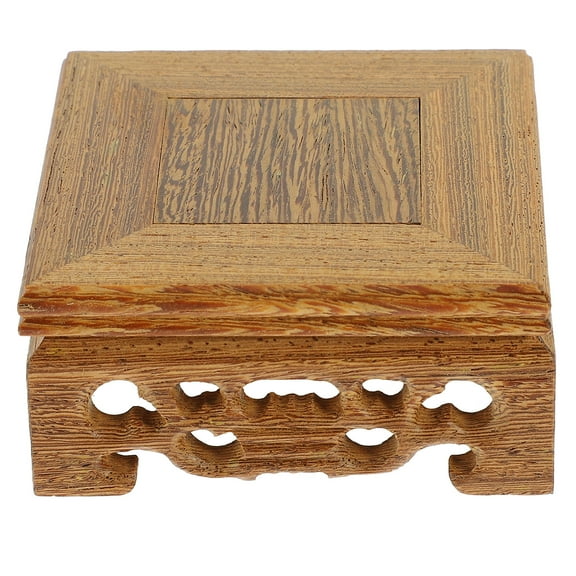 IBASETOY Square Wood Display Stand for Flower Pot with Stable Support for Bar Setup 1Set