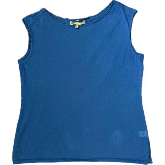 Sigrid Olsen Signature Women's Light Tile Blue Sleeveless Knit Sweater Top Size X-Large