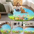 thumbnail image 5 of Green Easter Round Area Rug 5Ft Washable Circle Rugs for Living Room Bedroom, Spring Floral Watercolor Eggs Pastoral Non-Slip Carpet Floor Mats Indoor Outdoor Carpet Runner Aesthetic Home Decor, 5 of 8