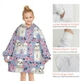 thumbnail image 6 of Bichon Dog Purple Florals Blanket Hoodies for Kids 6-13YR Oversize Wearable Blanket Hoodies for Boys Girls Teens, 6 of 7