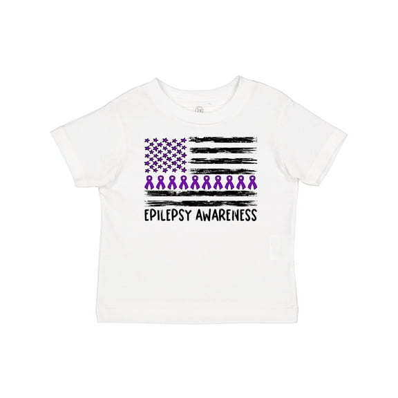 Inktastic Epilepsy Awareness Purple Ribbons and Flag Boys or Girls Baby T-Shirt