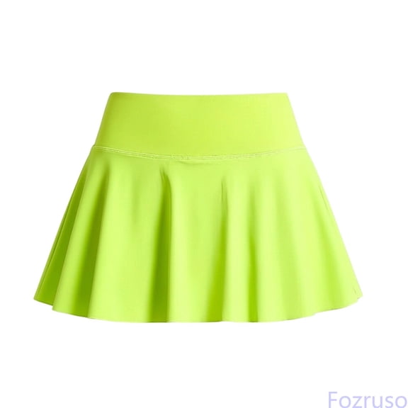 Fozruso Girls Tennis Uniform Skirt Stretch High Waist A Line Flared Pleated Athletic Skorts Summer Casual School Skirts(Green)