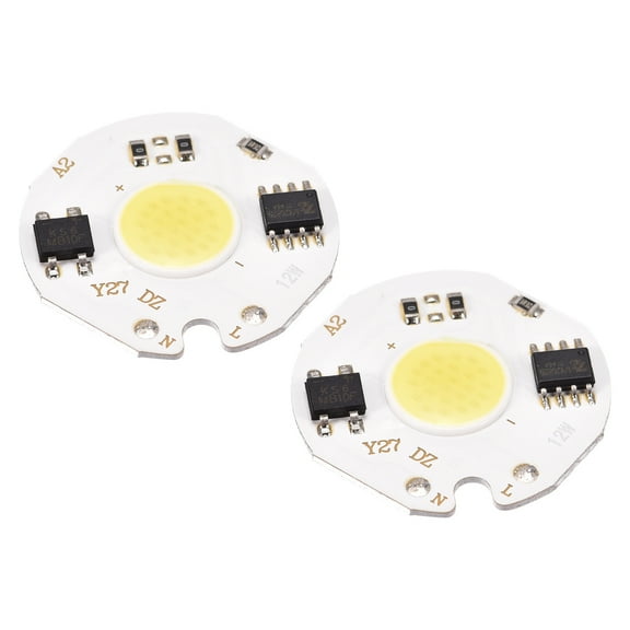 Uxcell LED Chip Bulb 110V 12W Cool White 6000-6500K High Power Floodlight Lamp Module Aluminium Board 2 Pack