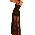 thumbnail image 5 of Coduop Women Sleeveless Sheer Mesh Cami Dress,Ruffle Patchwork Long Corset Dresses Party Clubwear, 5 of 6