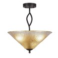 thumbnail image 1 of Toltec Lighting 242-DG-710 Revo Semi-Flush With 3 Bulbs Shown In Dark Granite Finish With 16 Amber Crystal Glass, 1 of 1