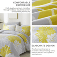 thumbnail image 6 of Flymme Full Size Comforter Sets 7 Piece Bed in a Bag Yellow Floral Printed on Gray Comforter Set with Sheets Botanical Complete Bedding Set for All Season, 6 of 8