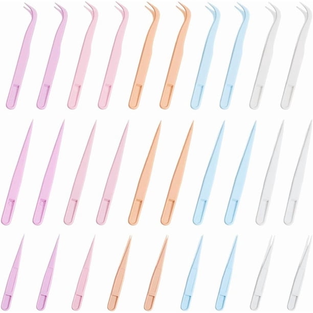60 pinzas de plástico, 3 estilos, pinzas dobladas para hacer bisutería con cuentas (5 colores)