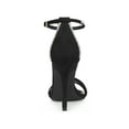 thumbnail image 2 of BLISSFUL STEP Women's Round Toe Rhines Ankle Strap Stiletto Heels Sandals Black 8.5, 2 of 8