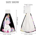 thumbnail image 2 of Hanging Towels 2 Pcs, Dish Towels Cute Unicorn with Rainbow Hair Absorbent Hand Towels with Hanging Loop Washcloth for Bathroom Kitchen, 2 of 6