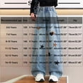 thumbnail image 3 of ZACPNCV Girls Jeans Baggy Wide Leg Ripped Denim Pants Heart & Flower Print High Elastic Waisted Skater Jeans Blue 14-15 Years, 3 of 7