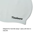 thumbnail image 2 of Tisoloow Kids Swim Caps for Boys Girls Waterproof Bathing Caps Durable Non-Slip Swimming Pool Cap Elastic Swimming Cap Black&White&Grey&Dark Blue One Size, 2 of 7