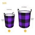 thumbnail image 5 of Fotbe Purple Buffalo Plaid Laundry Basket with Handles, Waterproof Large Laundry Hamper, Wash Bag for Corner Dorm, Rolling Laundry Basket with Handles-Medium, 5 of 8