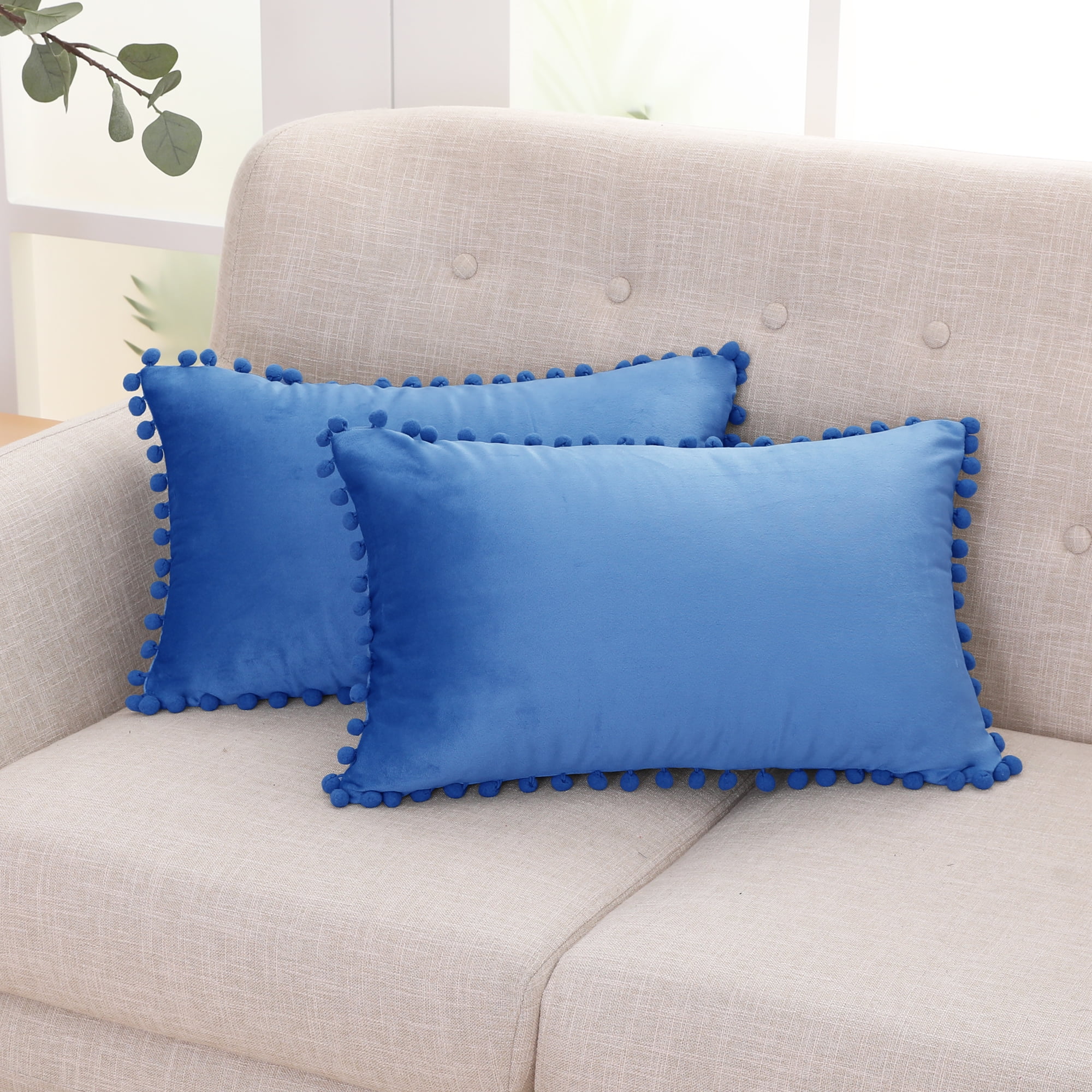 Deconovo Lumbar Pillow Covers Velvet Decorative Pillow Covers Luxury