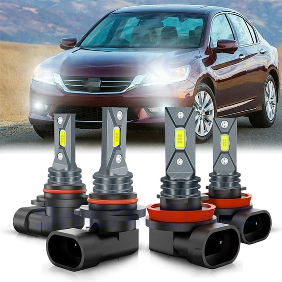 For Honda Accord 2014-18 Civic 2016-20 CR-V 2015-20 9005 H11 LED Headlight High/Low Beam Bulbs