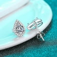 thumbnail image 3 of Biuufish Moissanite Earrings,2ct DF Color 3EX Cut Lab Created Diamond Pear shape Earrings 18K White Gold Plated S925 Silver Screw Backs for Women, 3 of 5