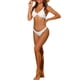 thumbnail image 2 of Bañadores de 2 piezas para mujer, conjuntos de bikini con nudo cruzado retorcido, tirantes ajustables, espalda atada, traje de baño, ropa de baño, tamaño pequeño, blanco, 2 of 5