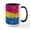 White/Black Inside, variant on CafePress - Abstract Paint Splatter Pansexual Pride Flag Mugs - 15 oz Ceramic Large White Novelty Mug