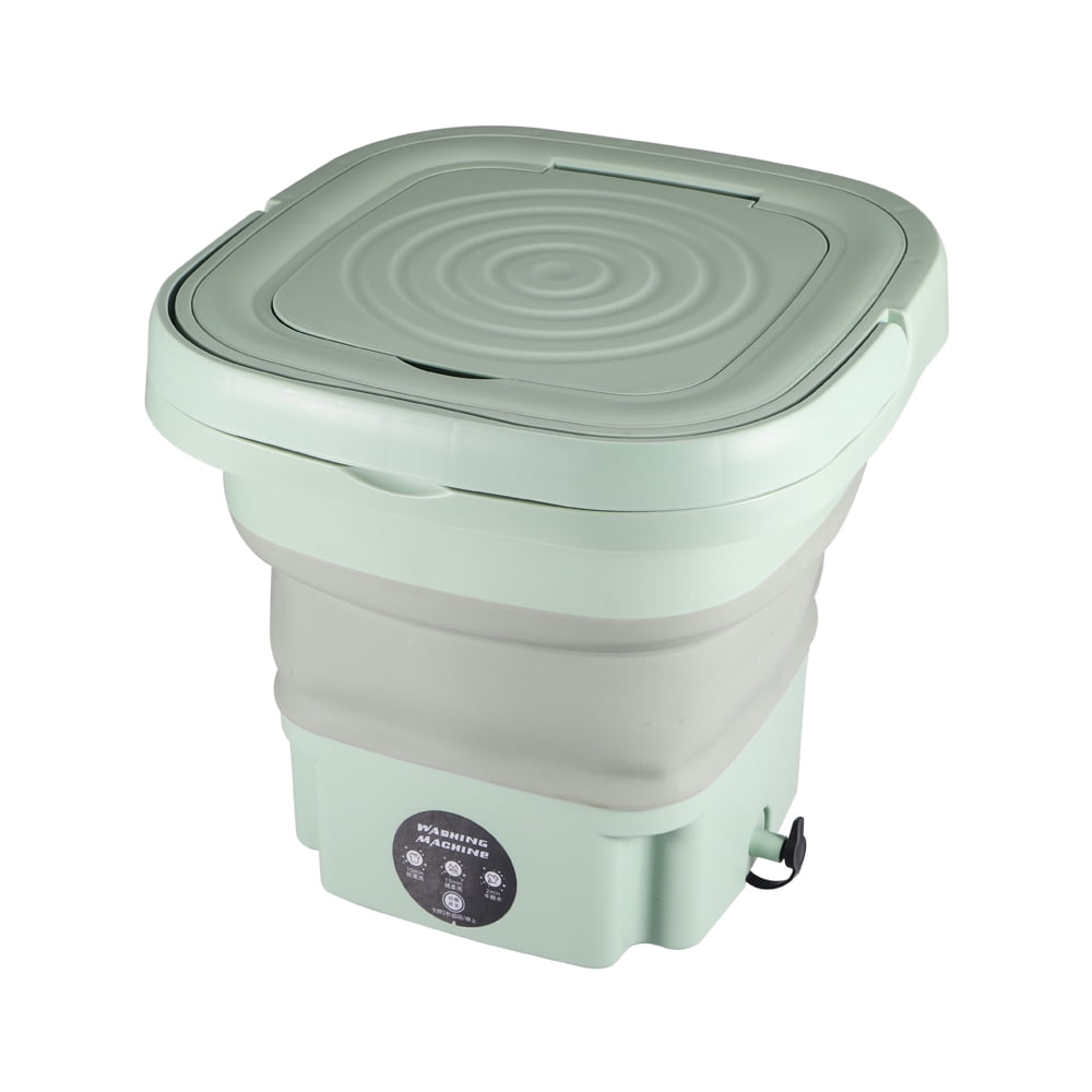 Jinyi Portable Washing Machine, 8L Foldable Mini Washing Machine, Folding Mini Small Washer For Baby Clothes, Underwear Or Small Items, Apartment, Dorm, Camping, RV Travel Laundry-Green