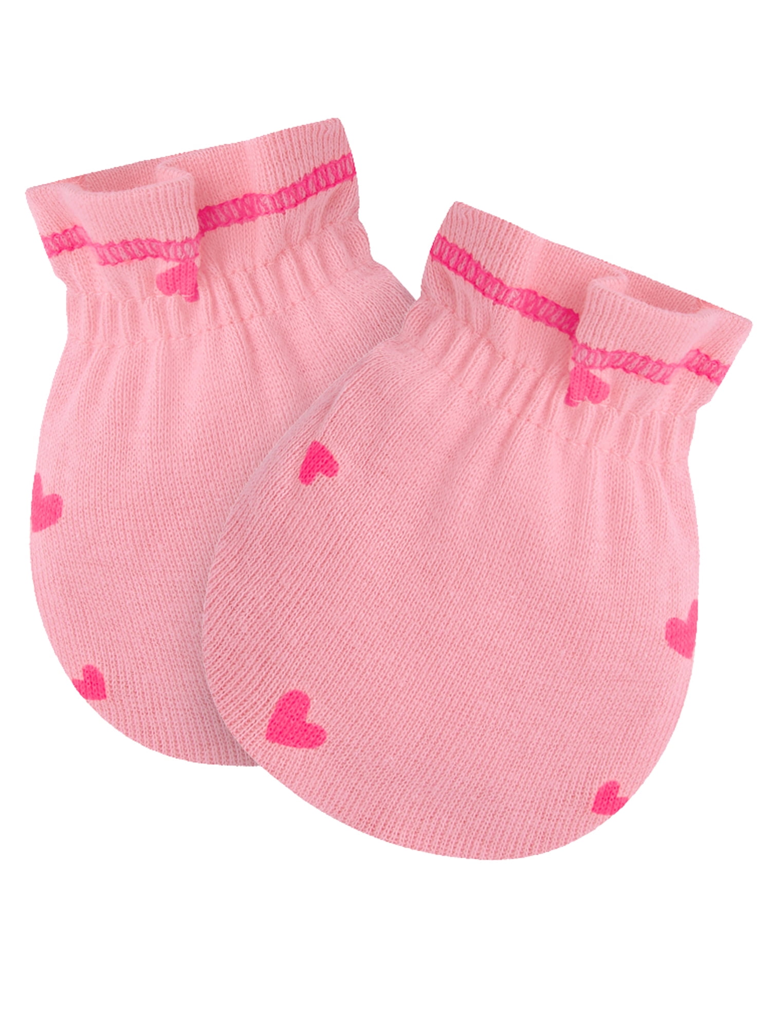 Gerber Baby Girl Adjustable Cotton Mittens, 3-Pack, 0/6 Months