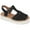 Black, variant on Gentle Souls by Kenneth Cole Womens Lizzy Leather Flat T-Strap Sandals