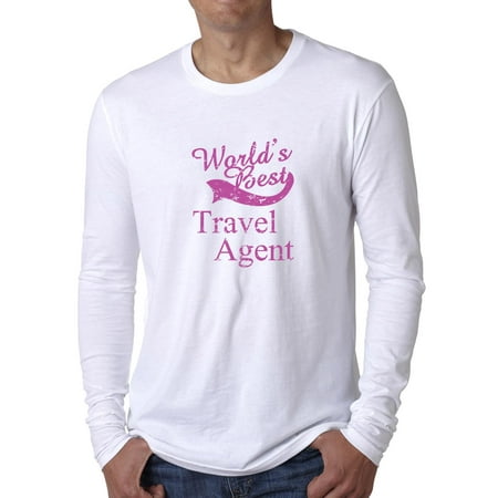 World's Best Travel Agent - Stylish Graphic Men's Long Sleeve (Best Literary Agents In Hollywood)