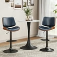 thumbnail image 6 of LainTene Set of 2 Swivel Bar Stools with Bentwood Back, Adjustable PU Leather Bar Chairs for Kitchen Island, Counter or Dining Room, Black, 6 of 8