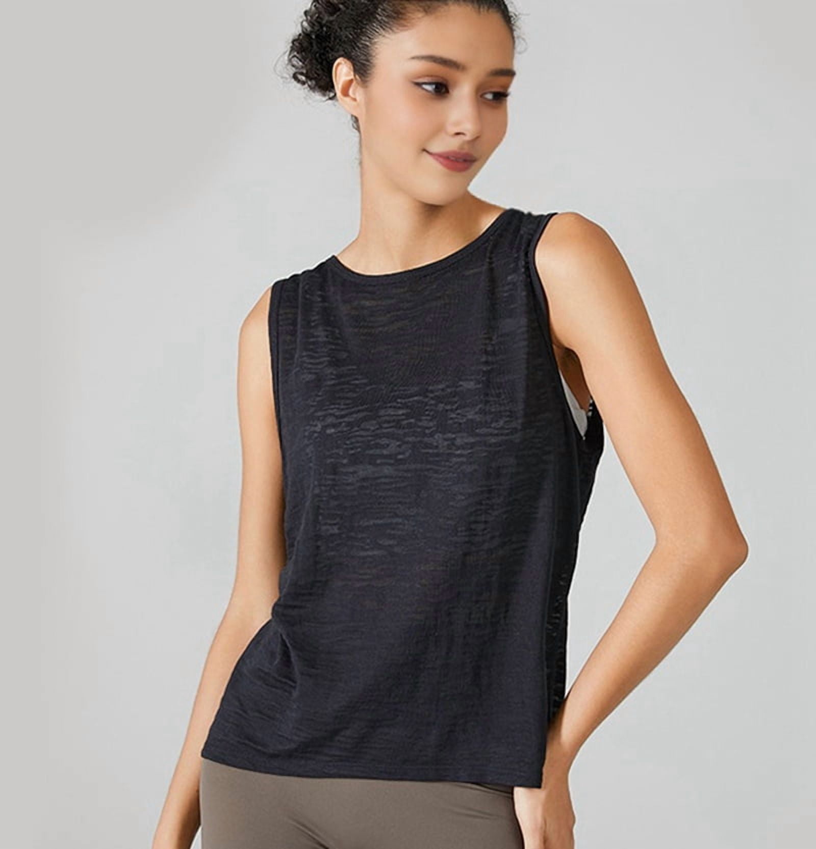 Sleeveless Quick-Drying Vest for Women, Sports Cover-Up, Running,Loose Large Size Yoga Clothes