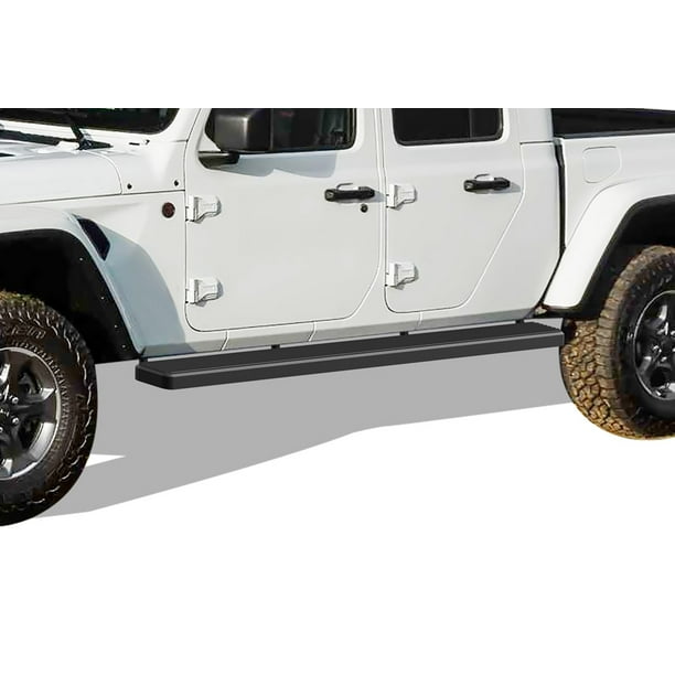 APS iBoard Running Boards 6 inches Matte Black Compatible with Jeep Gladiator 20202021 Crew Cab