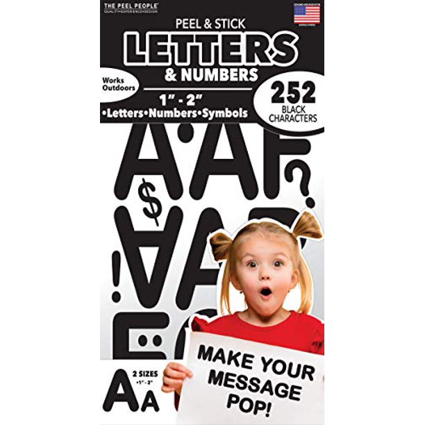 The Peel People 252 PC Peel and Stick Letters & Numbers, 1" and 2