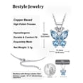 thumbnail image 7 of Bestyle Cute Butterfly Birthstone Necklace for Women, March Pendant Necklace Choker Jewelry Gifts for Mother's Day Birthday Graduation, 7 of 7