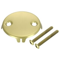 Bathtub Drain Overflow Plate, Universal Dual Hole Tub Drain Cover with Screw for Most Standard Bath Tub Drains Bathroom Household, Gold