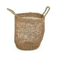 thumbnail image 3 of Zentique ZENWS-B17 M Hand Woven Cylindrical Seagrass Basket with Handles, Medium, 3 of 3