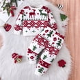 thumbnail image 2 of Mercatoo Children's Fall Winter Christmas Clothes Casual Round Neck Long Sleeve Sweater Pants 2Pcs Set Kids Outfits, 2 of 9