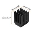 thumbnail image 2 of Uxcell 22Pcs 9x9x12mm Heatsink Aluminum Radiator With Thermal Blue Sticker for Chip CPU, Power Transistor, FET, IC,Black, 2 of 6